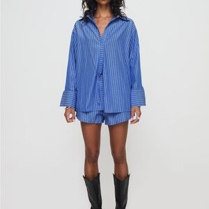 Princess Polly Jellie Set Blue Pinstripe size 2 new without tag